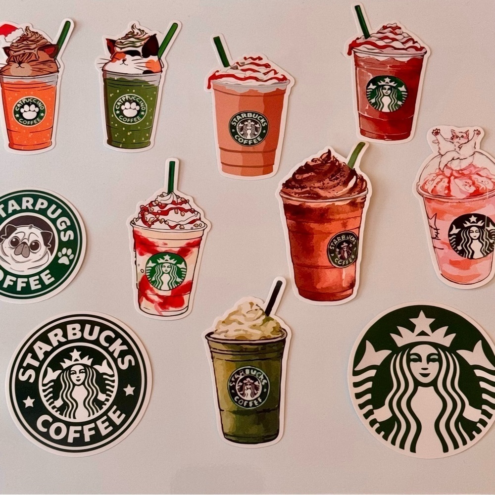 Starbucks Cats Dogs Sticker Set of 18 Journaling Scrapbooking Notebook